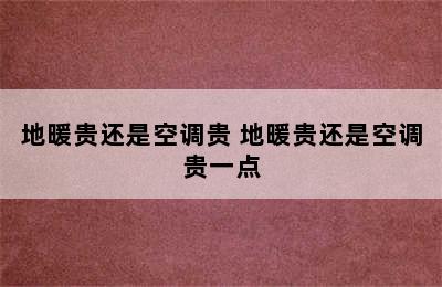 地暖贵还是空调贵 地暖贵还是空调贵一点